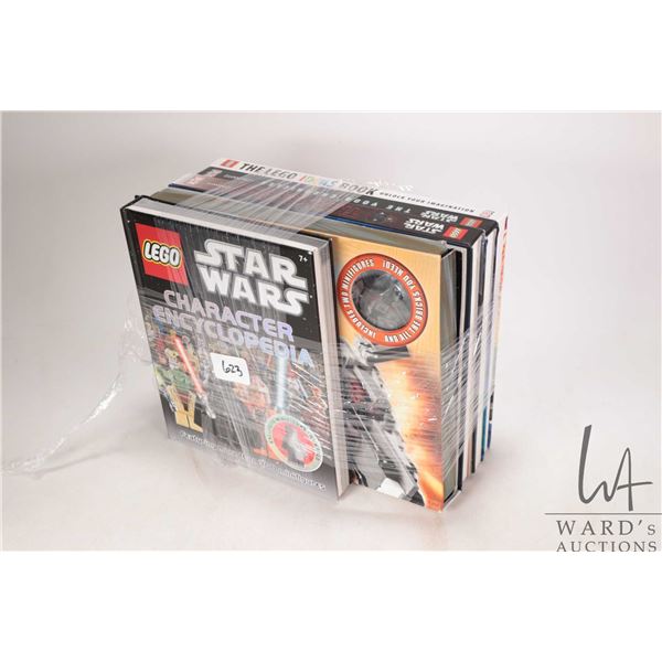 Selection of Lego Star Wars hardcover books Character Encyclopedia ( missing figure), Brickmaster: B