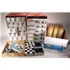 Image 1 : Three boxes of partial Lego games including Chess game, Heroica, Dragon, Ninjago etc.