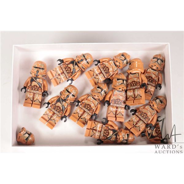 Selection of Lego Star Wars minifigures including 3 Clone Airborne Troopers, 6 Clone Trooper Geonosi