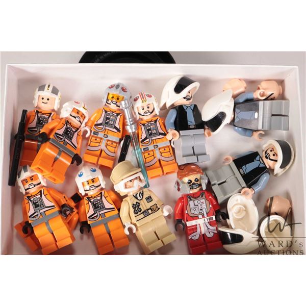 Selection of Lego Star Wars minifigures including Luke Skywalker Pilot, Zev Senesca, Repbulic Troope