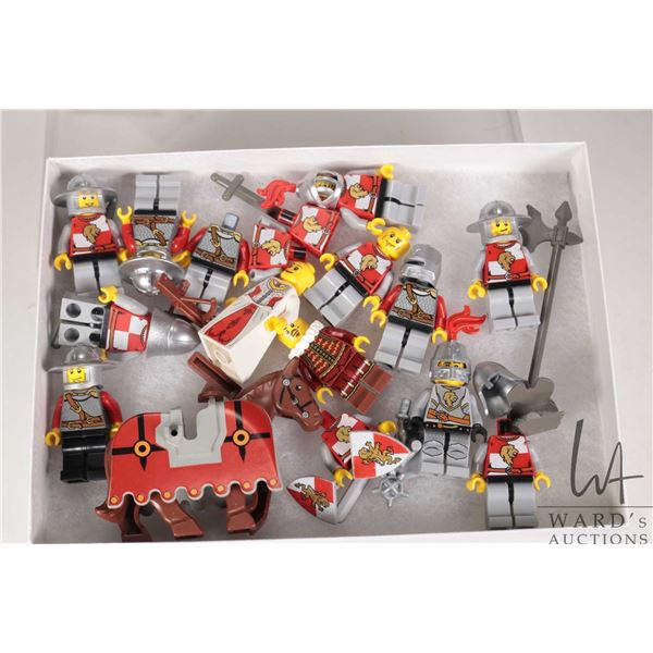 Selection of Lego Kingdoms minifigures including Red Knights, Horse, Princess, etc.