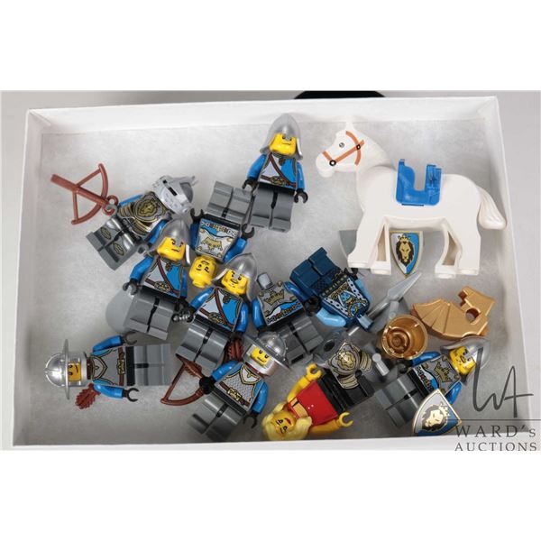 Selection of Lego Kingdoms minifigures including Blue Knights, etc.