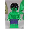 Image 2 : Three Lego Marvel Super Heros minifigures including 2 Hulk big figs and Hulk minifigure