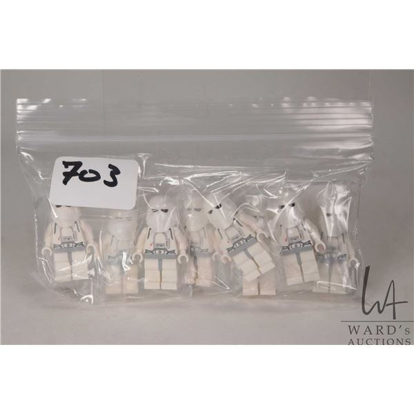 Eight Lego Star Wars Snowtrooper minifigures