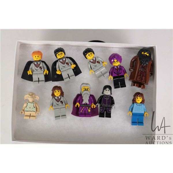 Lego Harry Potter Minifigures including Hagrid, 2 harry Potters, 2 Hermione Granger, Ron Weasley, Sn