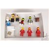 Image 1 : Vintage Lego minifigures including 1978 Red Spaceman w/ airtanks, Classic Space Red w/ Sticker torso