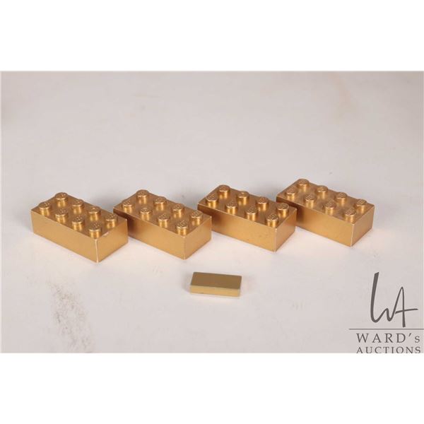 Four Metallic Gold 2x4 Bricks