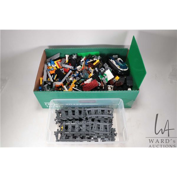 Selection of Lego building bricks and bases plus some track etc