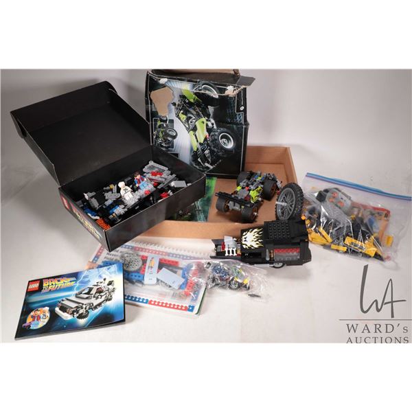 Selection of Lego vehicles pre-built kits including "Back to the Future" no. 21103, "Tractor/ Buggy"