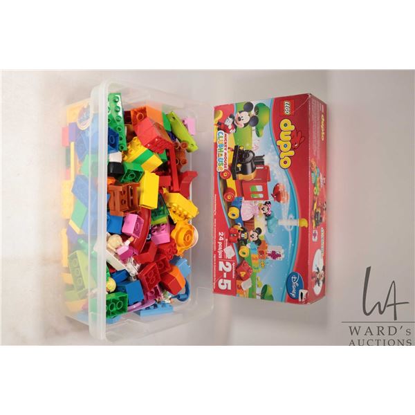 Selection of Lego Duplo building bricks including Mickey Mouse Club