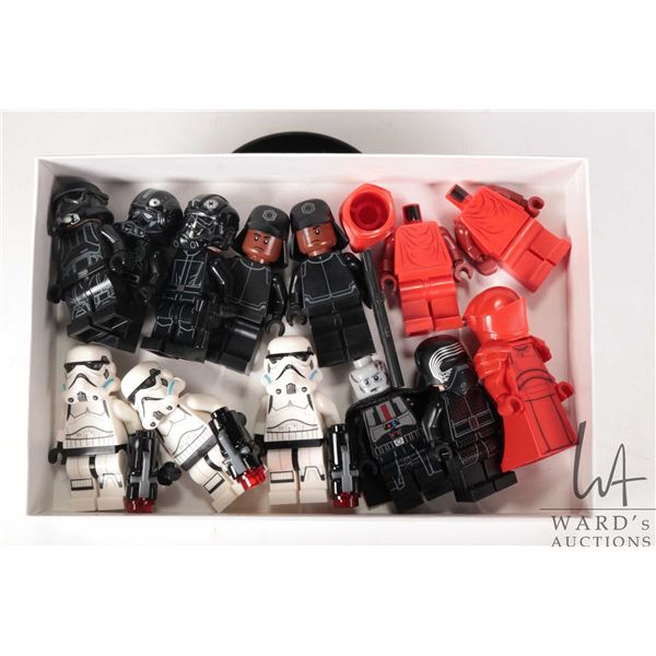 Selection of Lego Star Wars minifigures incuding Kylo Ren, Darth Vader (Missing Helmet) 3 Storm troo