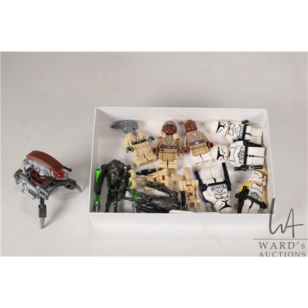Selection of Lego Star Wars minifigures including Mace Windu, Stass Allie, Coleman Trebor, 3 Clone T