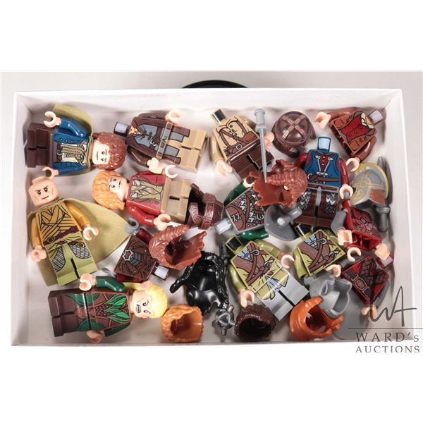 Selection of Lord of The Rings minifigures including Bilbo Baggings, Peregrin Took, Elrond (no hair)