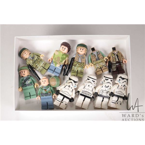 Selection of Lego Star Wars minifigures including Princess Leia Endor (2015), Endor Rebel Trooper 2,