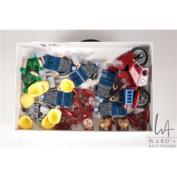 Selection of Lego Marvel Super Heros minifigure parts.
