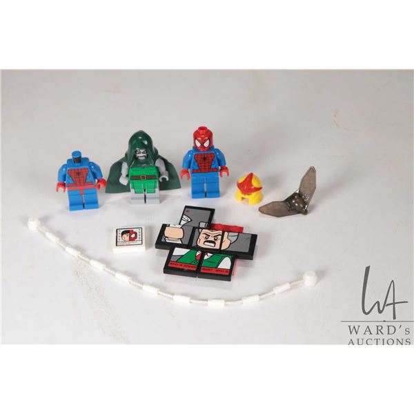 Selection of Lego Marvel Super Heros minifigures including Dr. Doom (Victor Von Doom), Spiderman