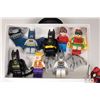 Image 1 : Selection of Lego DC Super Heros minifigures including Harley Quinn, Batman, Batman with hard wings,