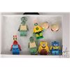 Image 1 : Selection of Lego Spongebob minifigures including, Squidward, super Patrick, super Spongebob, Mr. Kr