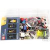 Image 1 : Large selection of Lego minifigures and parts including Tartan Batman, Atlantix Axel Diver, Bricktob