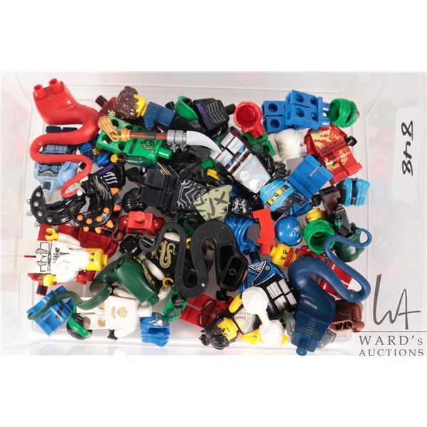 Selection of Lego Ninjago minifigures including Cole, Jay, Wu, Nya, Snake parts, etc.