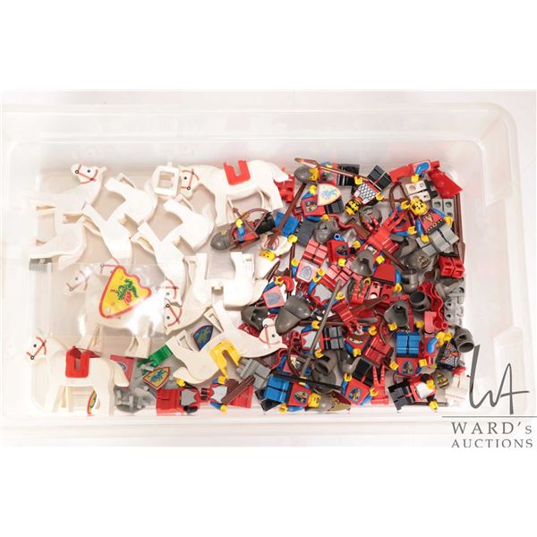 Selection of Lego Kingdoms Minifigures including Red Knights, nine horses etc.
