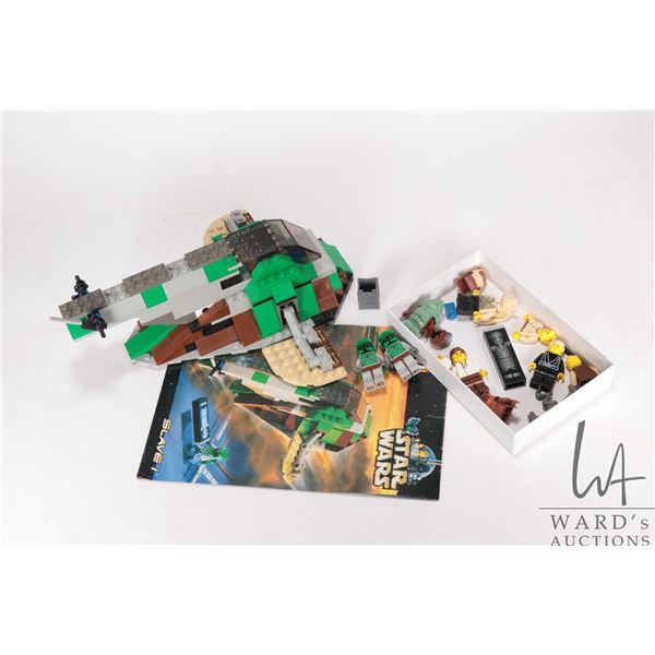 Selection of vintage Star Wars Lego including "The Slave 1" no. 7144, two Boba Fetts, Luke Skywalker
