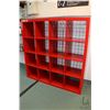 Image 1 : Red sixteen cubby display unit 59"H X 59" W X 15" D