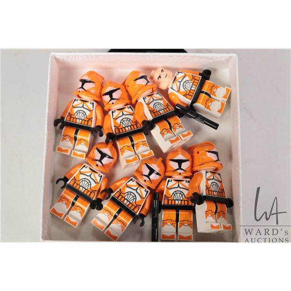 Eight Lego Star Wars Bomb Squad Clone Troopers one missing helmet
