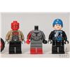 Image 2 : Three Lego Batman minifigures including Red Hood, Captain Boomerang, Katana torso and legs. Plus Red
