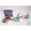 Image 1 : Two prebuilt Lego kits including Gyro Copter No. 8215, and Jet Airliner No. 6368. Completeness not g