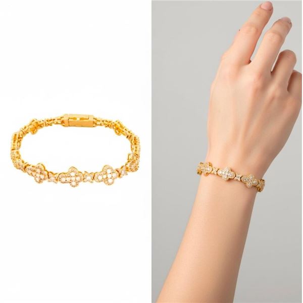 18kt Oro Laminado Cross Style Bracelet Bead Set Ge