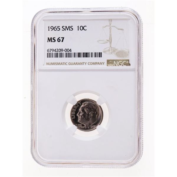 1965 SMS 10 Cents USA NGC MS67 Slab
