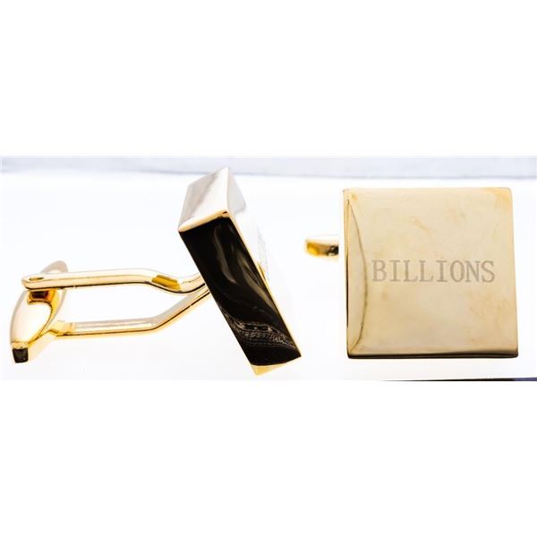 24KT Gold Overlay Cufflinks Set - "Billions" Engra