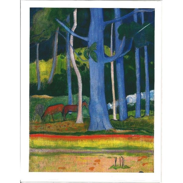 Paul Gauguin - "Paysage aux troncs bleus". 11x14"