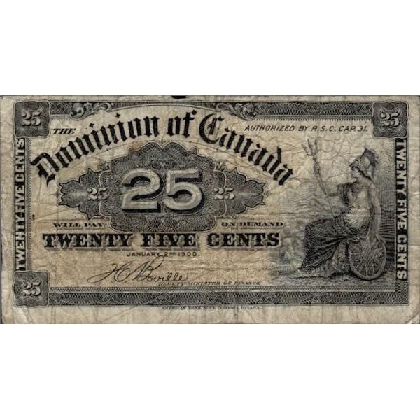 Dominion of Canada 1900 Twenty Five Cents - Bovill