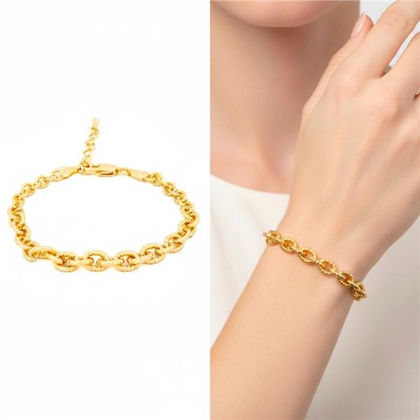 18kt Oro Laminado Bracelet, Graduating Oval Links