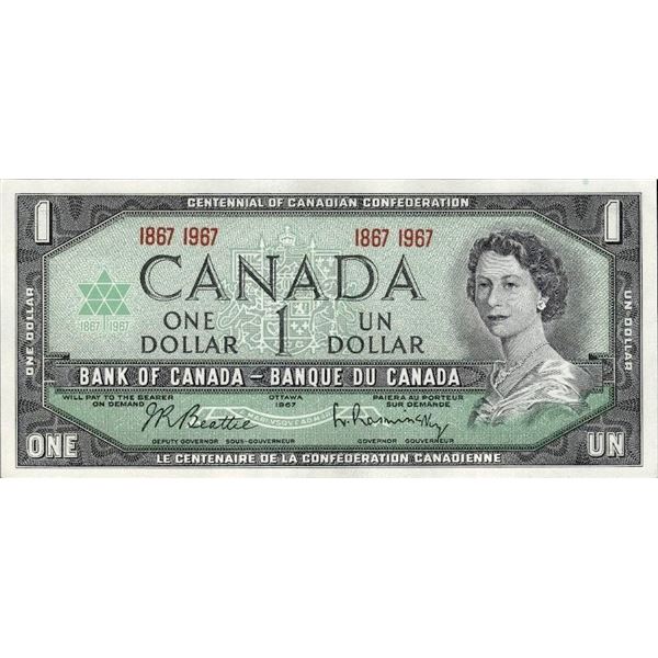 Bank of Canada 1867-1967 Centennial One Dollar UNC