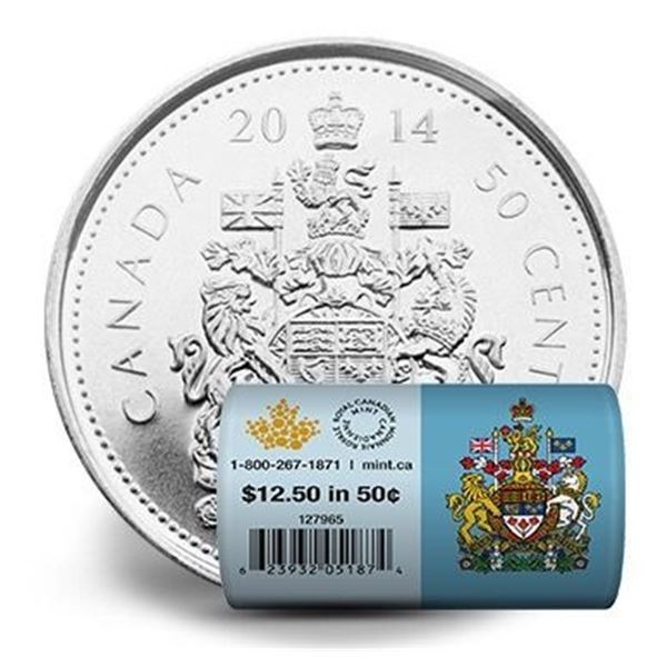 Canada 2014 Special Mint Wrap Roll of 25 Fifty Cen