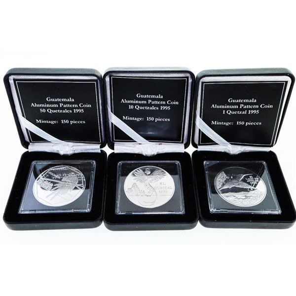 Guatemala Aluminum Pattern Coins 1995 3 -pcs. Set