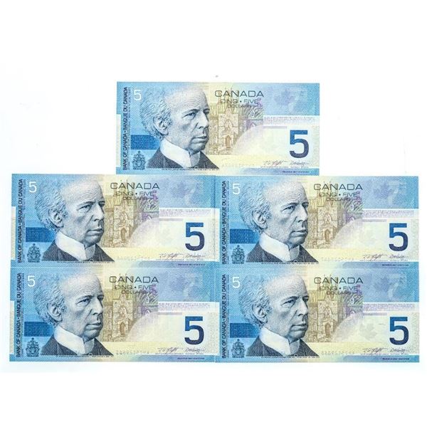 Group 5 x Bank of Canada Five Dollars GEM UN - 4 S