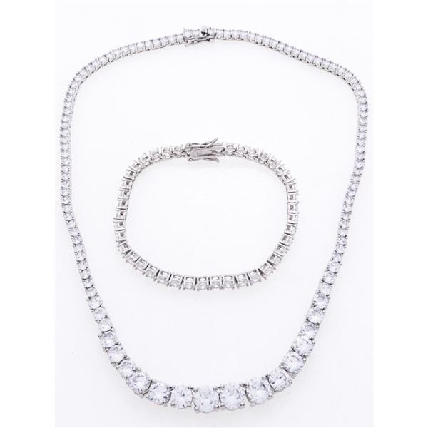 Tennis Necklace & Bracelet Set - Graduating Swarov