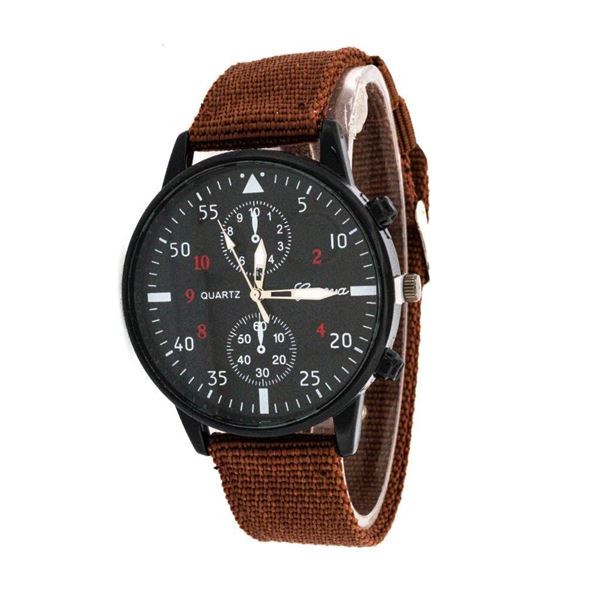 Gents Qtz. Watch Blk Dial Brown Mesh Band
