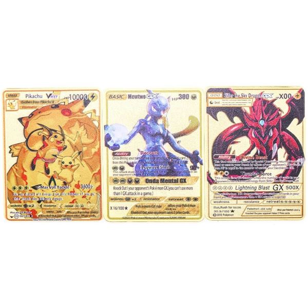 Group of 3 "POKEMON" All Metal Collectible Cards R