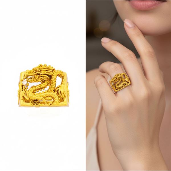18kt Luxurious GH.P. Chinese Dragon Ring