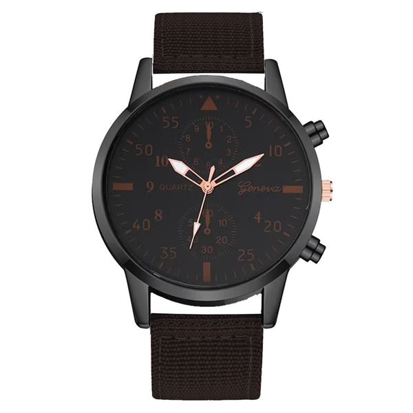 Geneva Qtz. Watch Black Nylon Band Black Dial