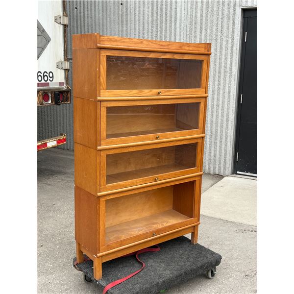 AS IS Vintage Barrister Bookcase - 4 Stacks with Base & Top - Approx: 34 x11 & 56.5"T