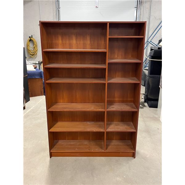 Large Teak Adjustable Shelving Unit Shelf - Approx: 48 x 11.5 & 72"T (see photos)