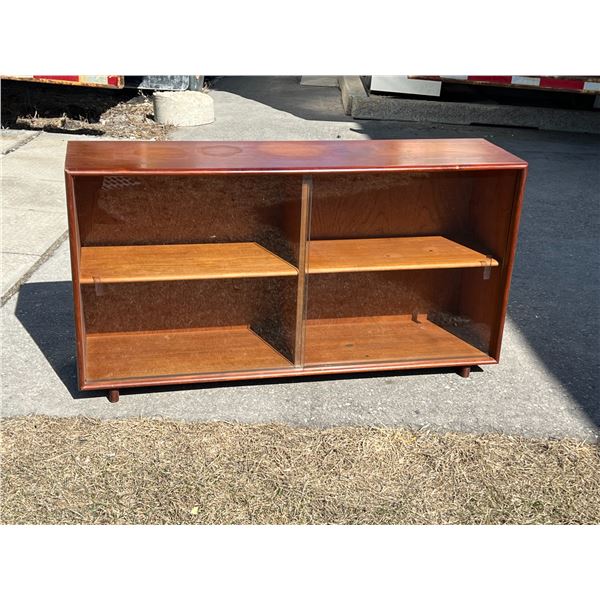 Mid Century Teak Display Cabinet / Hutch - Approx: 47.5 x 12.5 & 25.75"T (see all photos)