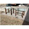 Image 1 : 2 Vintage Rosewood / Chrome with Thick & Heavy Glass Tops - Approx: 32 x 22 & 20"T