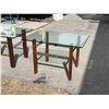 Image 2 : 2 Vintage Rosewood / Chrome with Thick & Heavy Glass Tops - Approx: 32 x 22 & 20"T